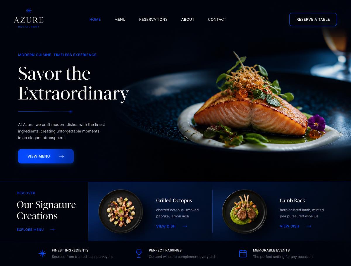 Diseño conceptual: Página web para restaurante